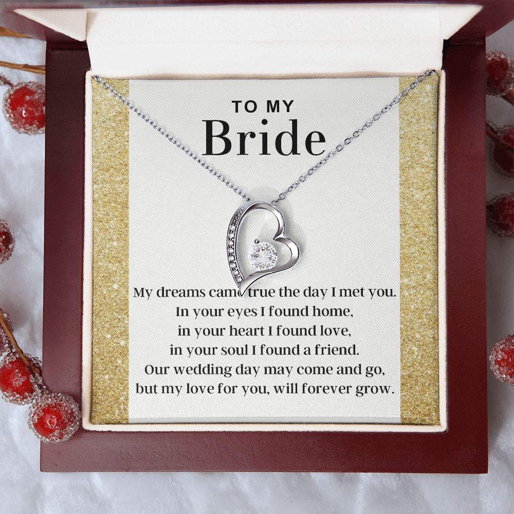 To My Bride - Dreams Come True Forever Love Necklace