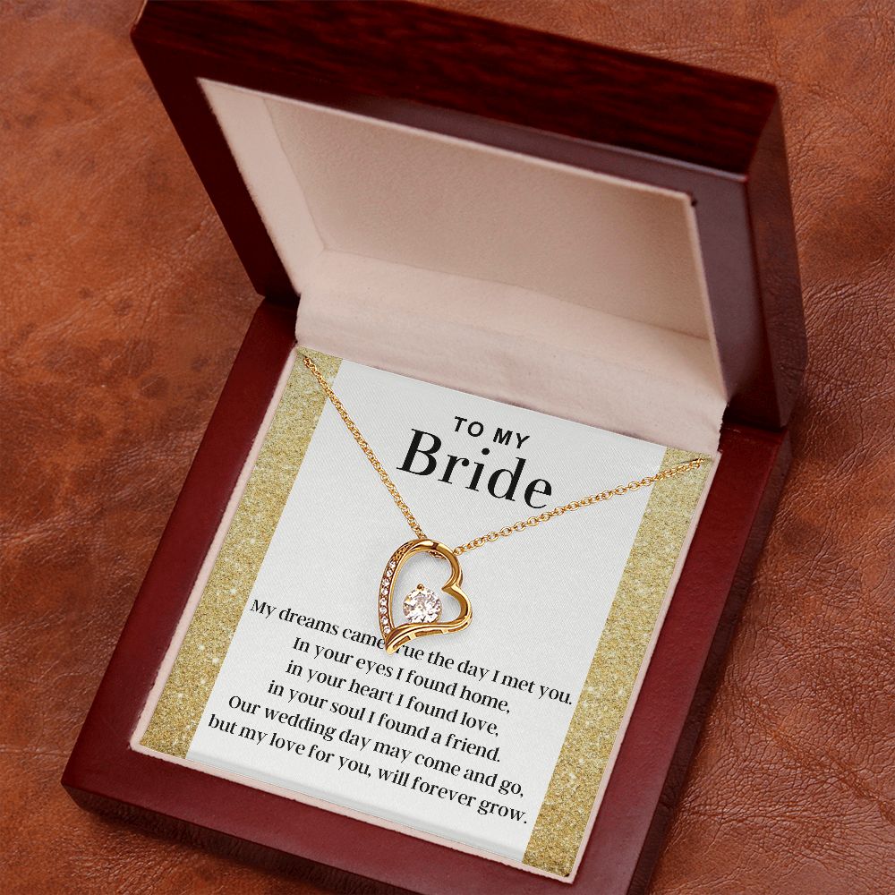 To My Bride - Dreams Come True Forever Love Necklace