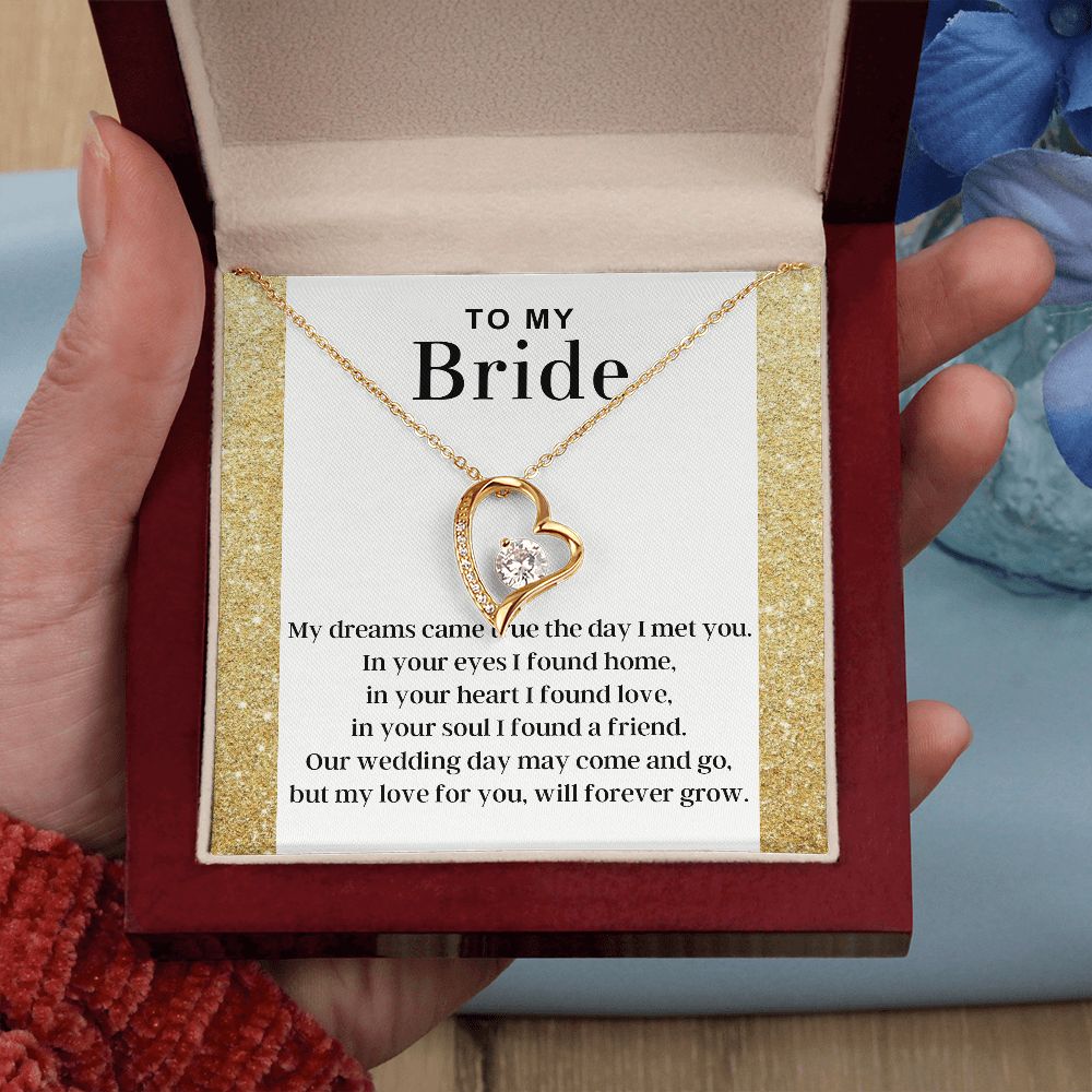 To My Bride - Dreams Come True Forever Love Necklace