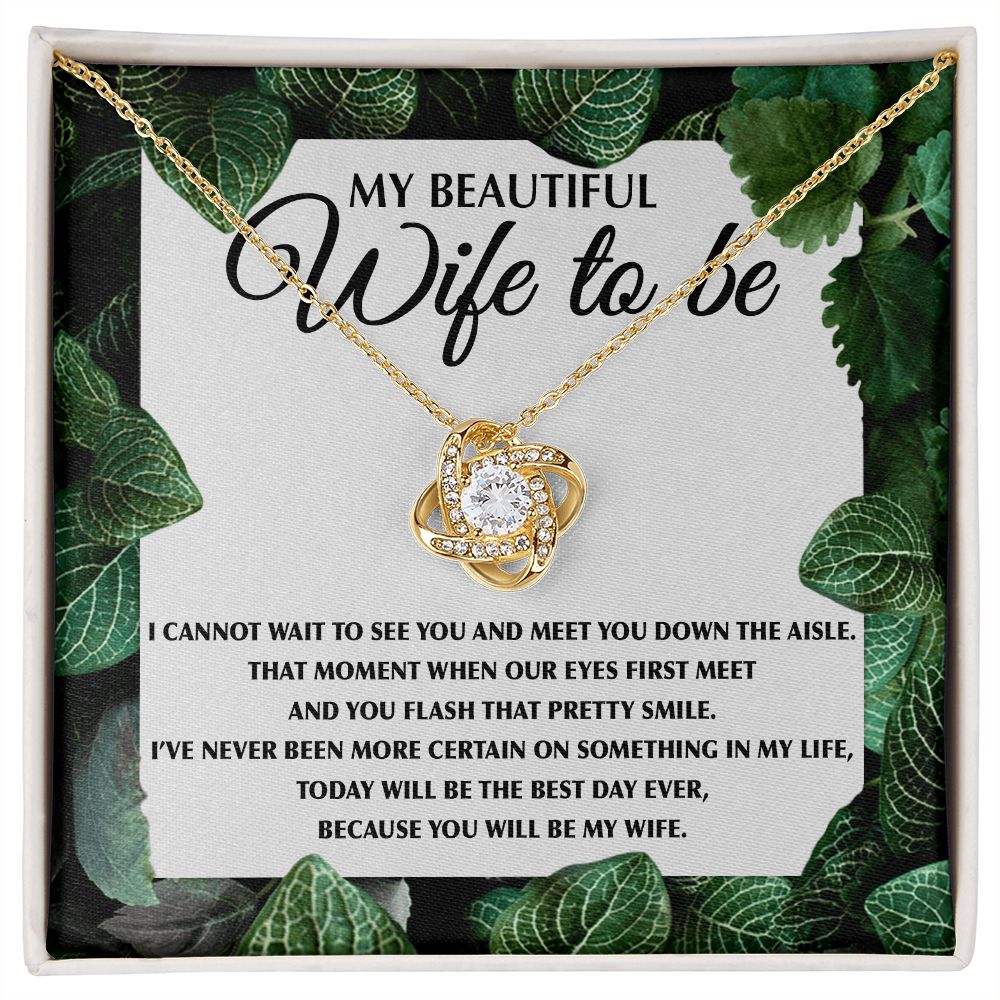 Beautiful Wife To Be - Pretty Smile Love Knot Necklace