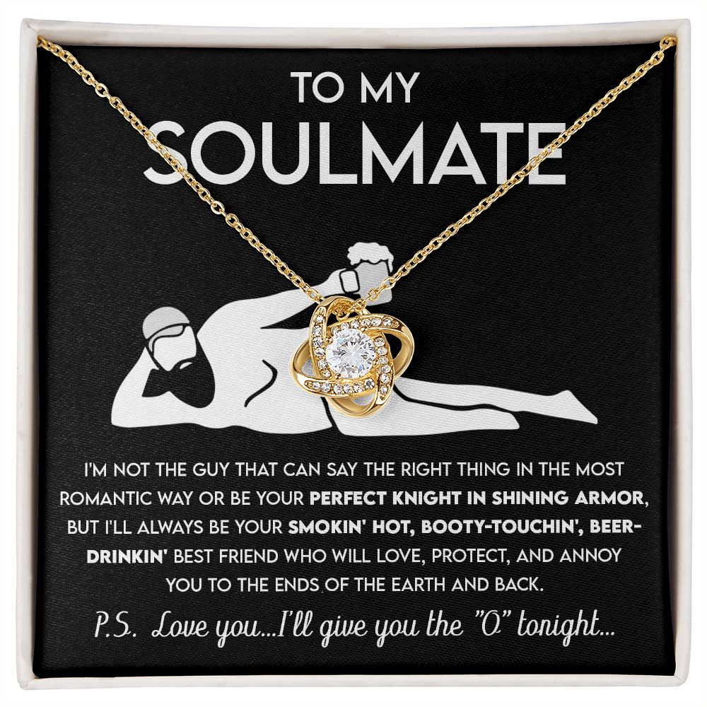 To My Soulmate - Not Perfect Knight Love Knot Necklace