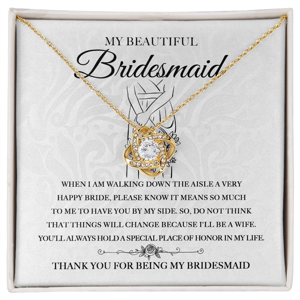 Bridesmaid - Thank You Love Knot Necklace