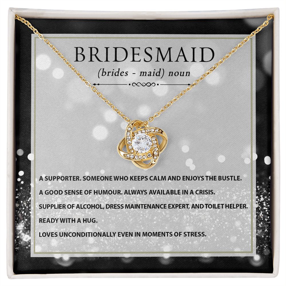 Bridesmaid Noun - Love Knot Necklace