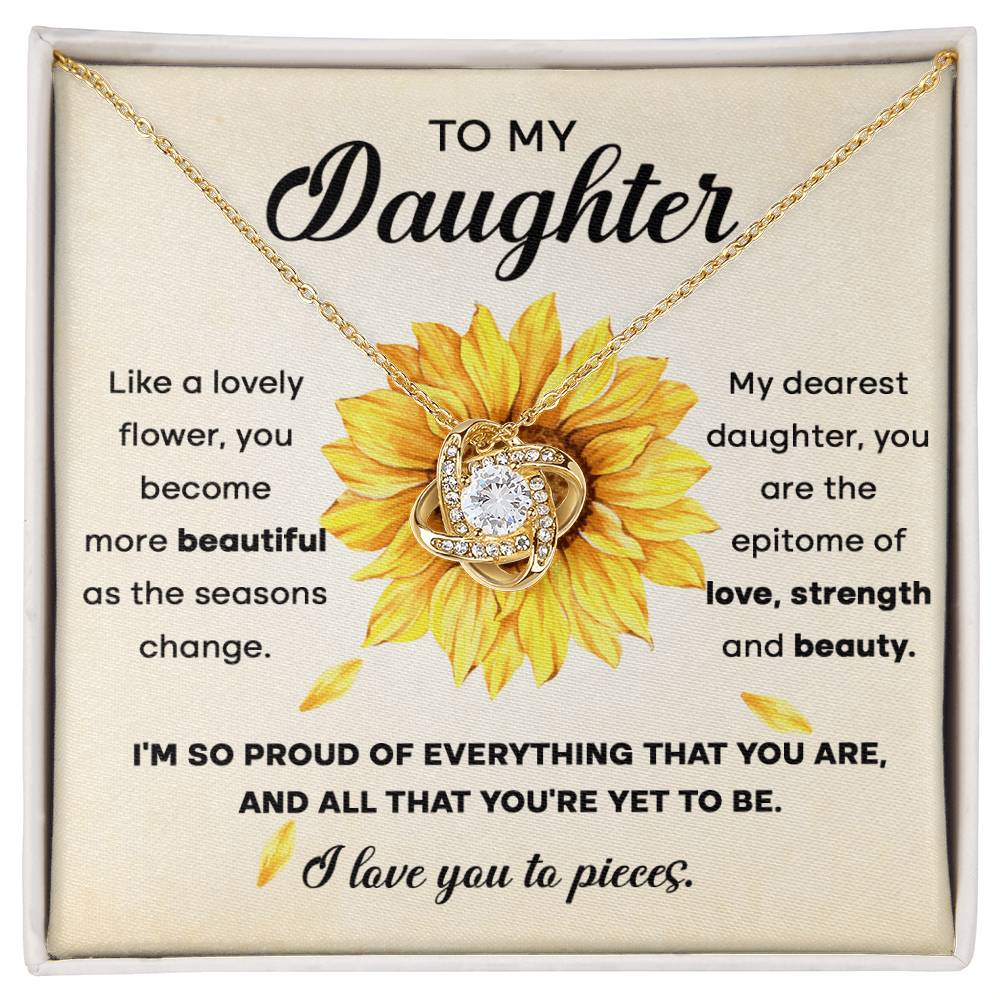 To My Daughter - Strength Love Knot Necklace