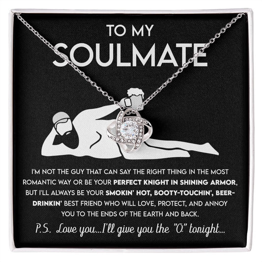 To My Soulmate - Not Perfect Knight Love Knot Necklace