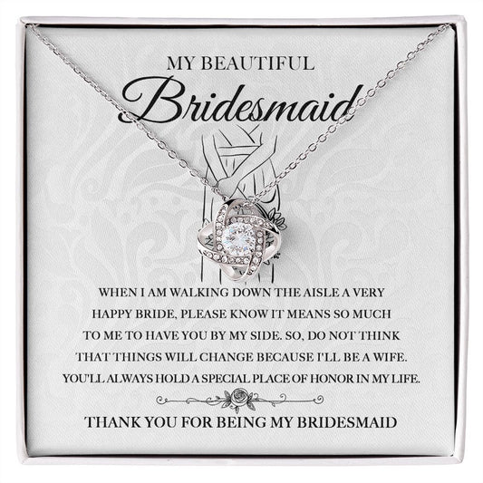 Bridesmaid - Thank You Love Knot Necklace