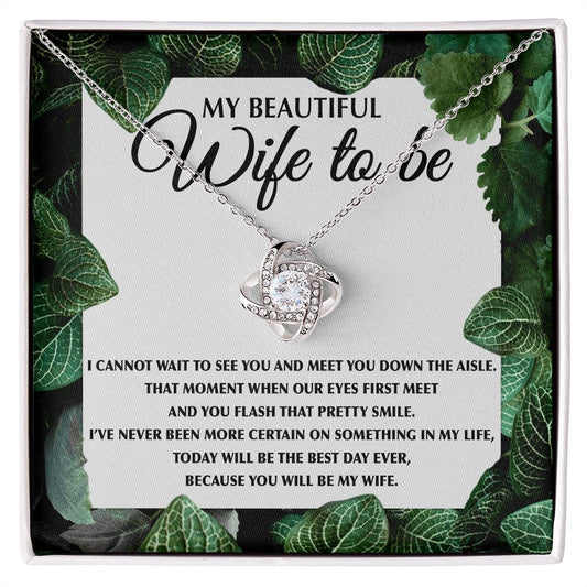 Beautiful Wife To Be - Pretty Smile Love Knot Necklace