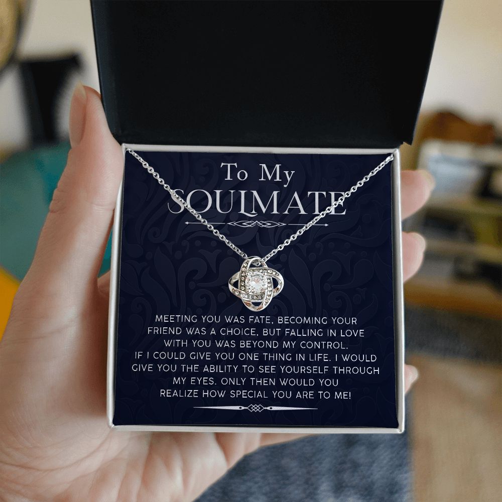 To My Soulmate - How Special You Are To Me Love Knot Necklace