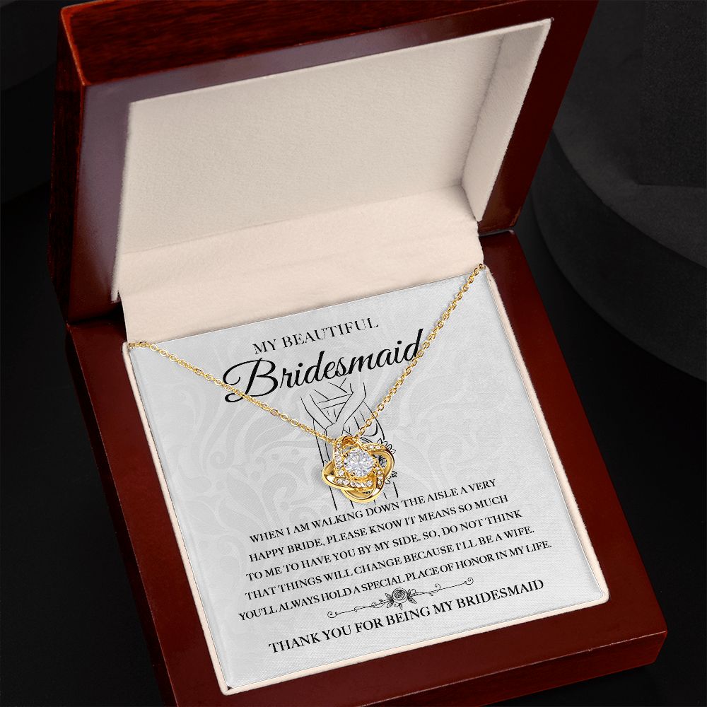 Bridesmaid - Thank You Love Knot Necklace