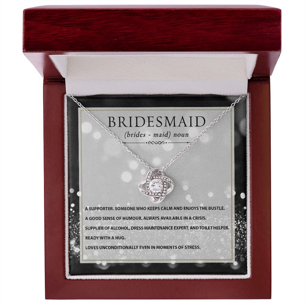 Bridesmaid Noun - Love Knot Necklace