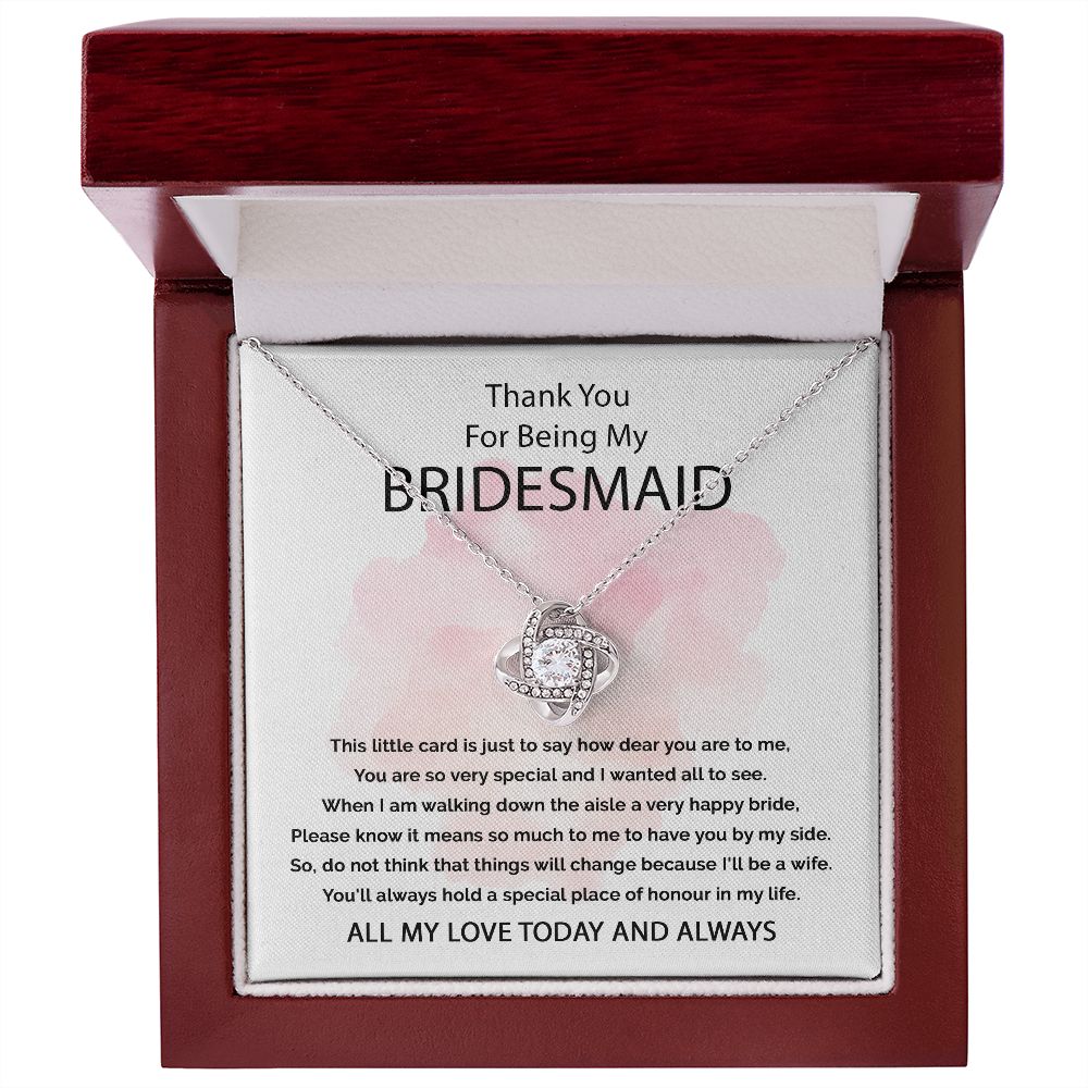 Thank You For Being My Bridesmaid - Love Knot Necklace