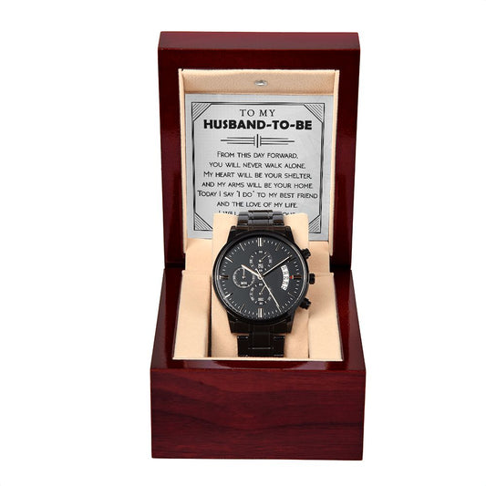 Husband To Be - I Do - Black Chronograph Watch