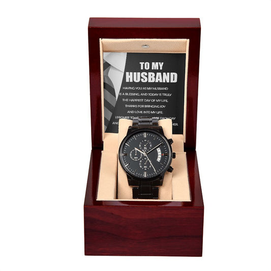 My Husband - Blessing - Black Chronograph Watch