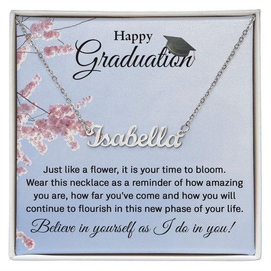 Happy Graduation Name Necklace