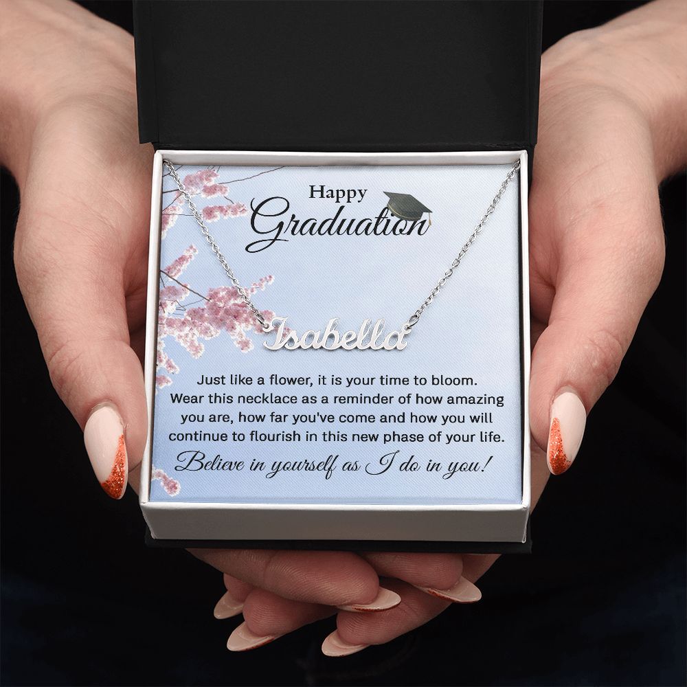 Happy Graduation Name Necklace