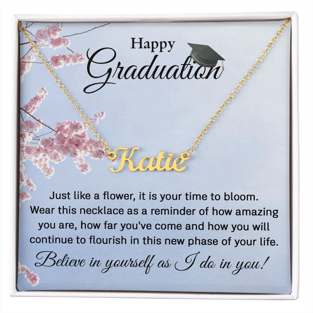 Happy Graduation Name Necklace