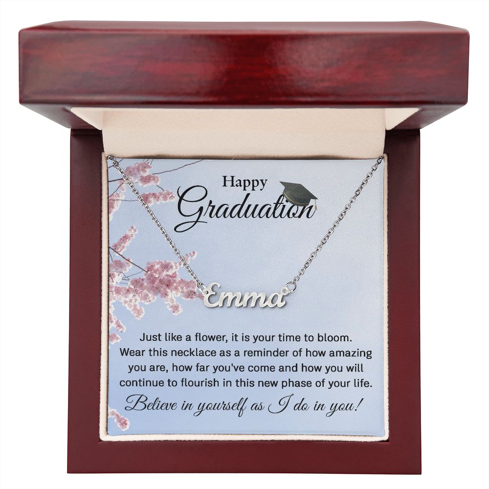 Happy Graduation Name Necklace