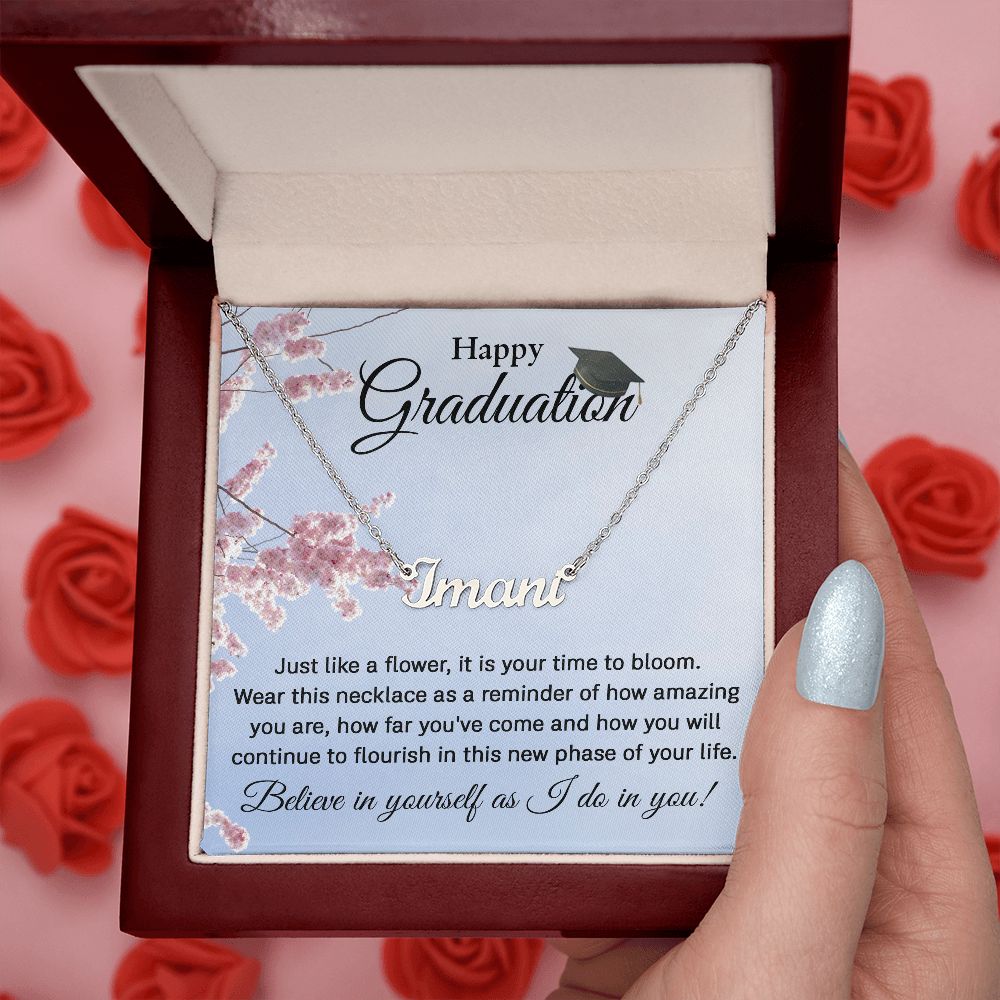 Happy Graduation Name Necklace