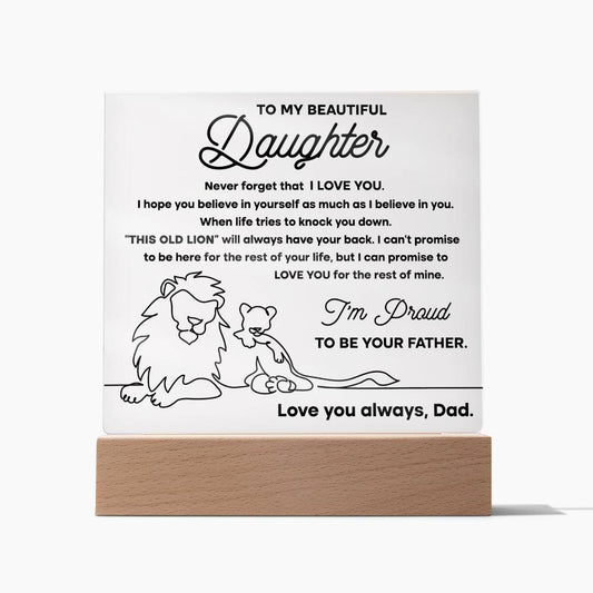 To My Beautiful Daughter - I'm Proud Square Acrylic Plaque