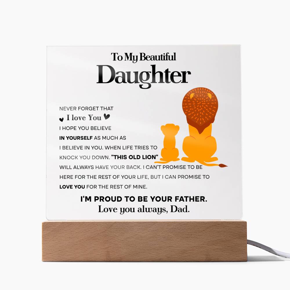 To My Beautiful Daughter - Proud Lion Acrylic Plaque