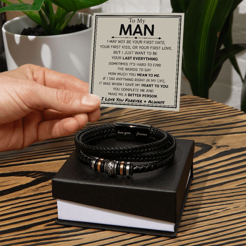 To My Man  -Last Everything Love You Forever Bracelet