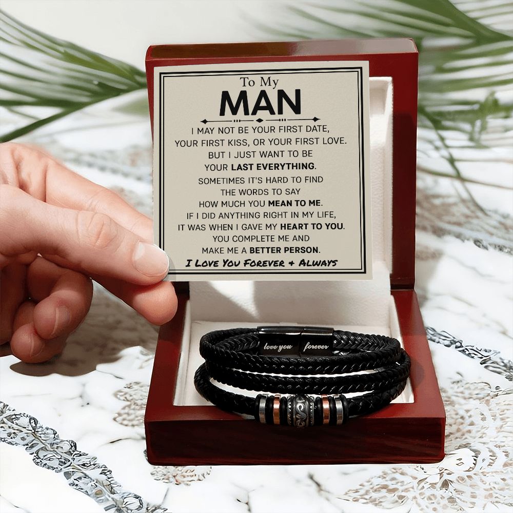 To My Man  -Last Everything Love You Forever Bracelet