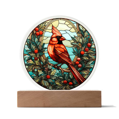 Christmas Cardinal - Acrylic Circle