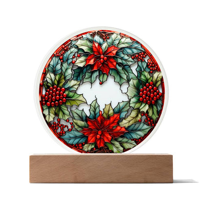 Christmas Wreath - Acrylic Circle