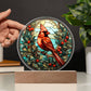 Christmas Cardinal - Acrylic Circle