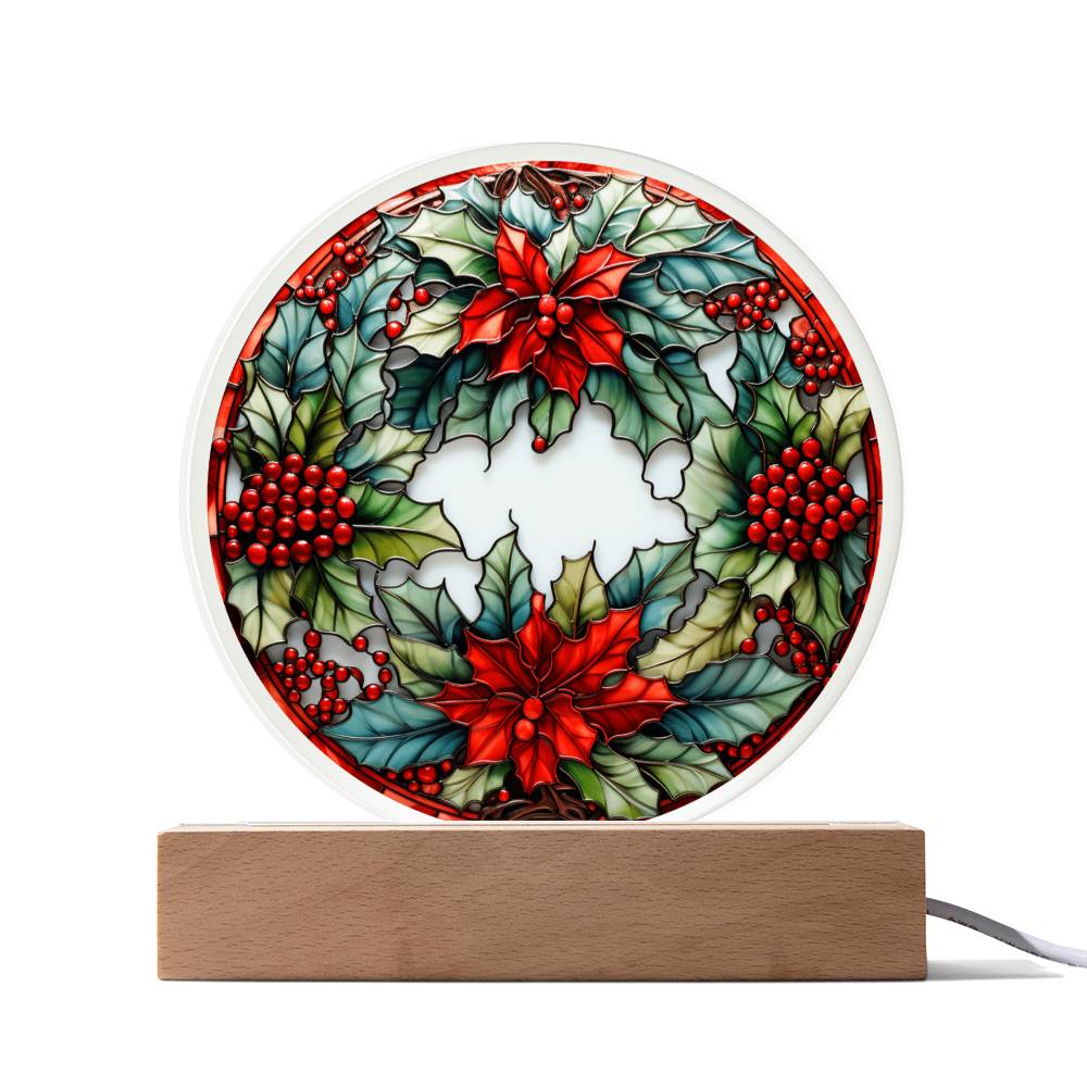 Christmas Wreath - Acrylic Circle