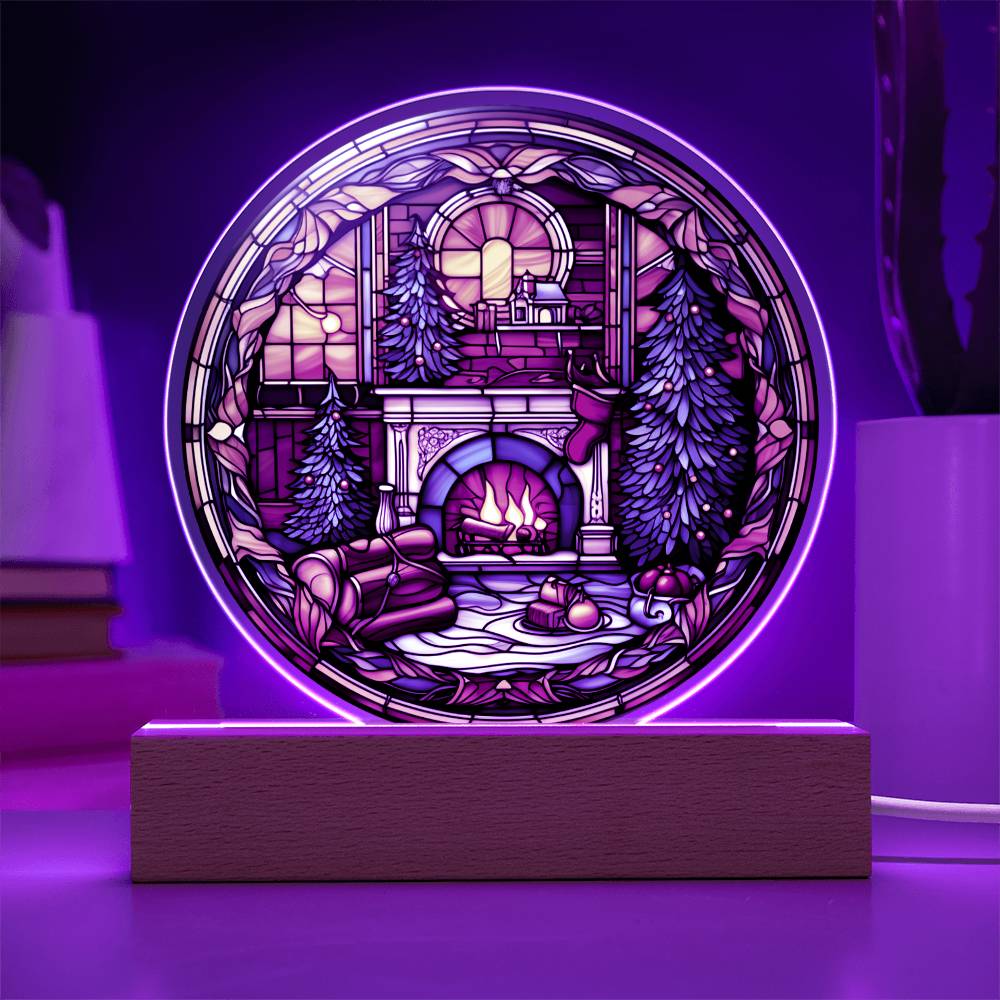 Christmas Fireplace - Acrylic Circle