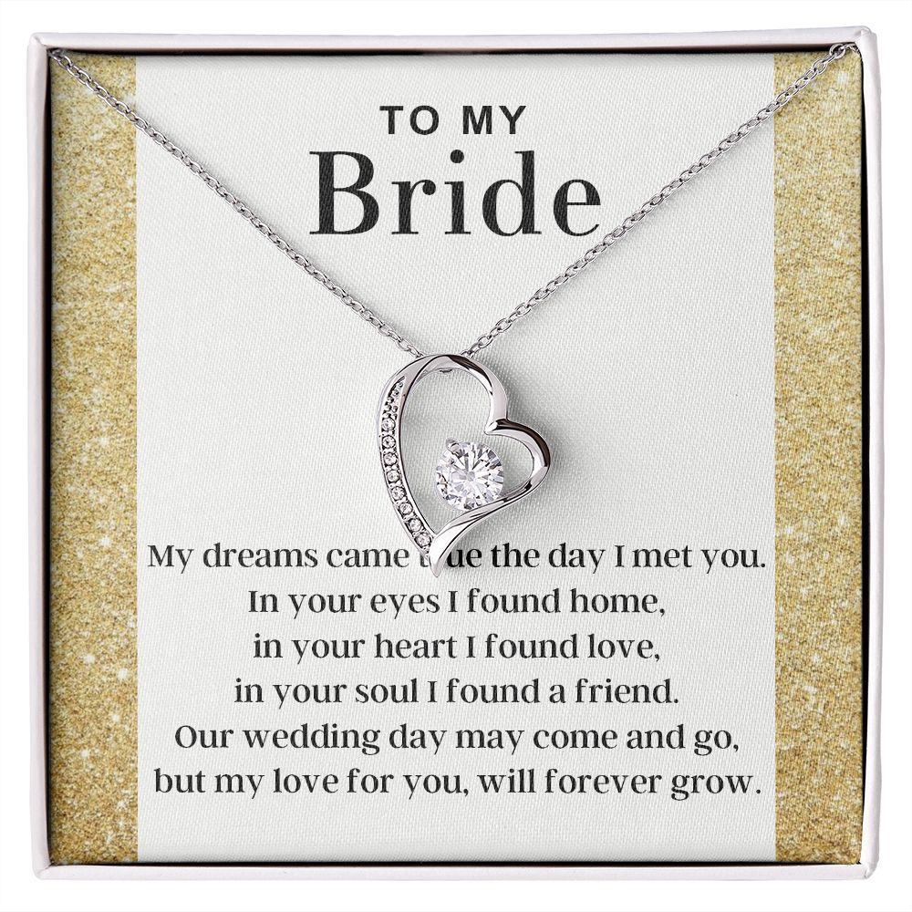 To My Bride - Dreams Come True Forever Love Necklace