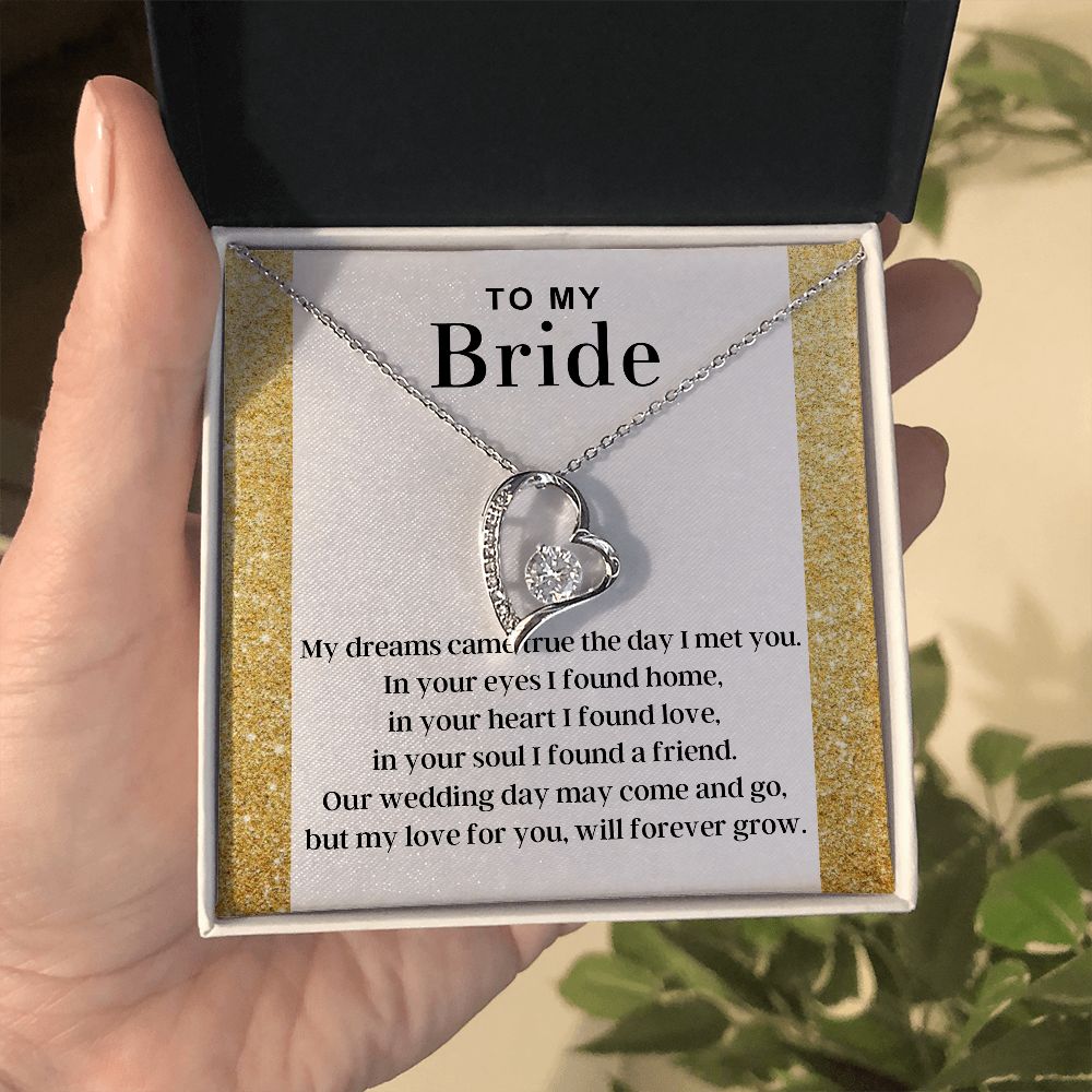 To My Bride - Dreams Come True Forever Love Necklace