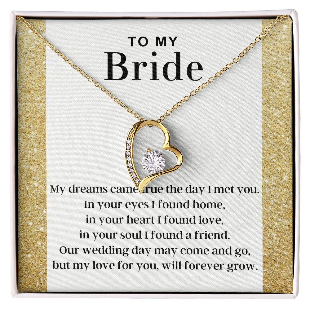 To My Bride - Dreams Come True Forever Love Necklace