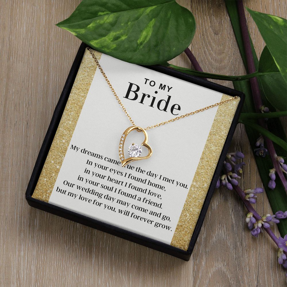 To My Bride - Dreams Come True Forever Love Necklace